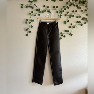 Aritzia Melina pants brown vegan leather